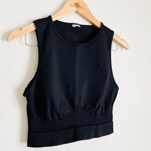 GYMSHARK Sweat Seamless Midi Tank Women Black Large